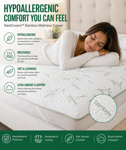NestCovers™ Bamboo Mattress Topper